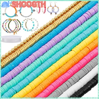 Shoogth ลูกปัดดินโพลิเมอร์ไวนิล สีทองพาสเทล 6 มม. 10 สี สําหรับทําเครื่องประดับ 2 แพ็ค