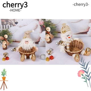 Cherry3 ตะกร้าใส่ขนม คุกกี้ ลายคริสต์มาส สโนว์แมน สําหรับตกแต่งบ้าน