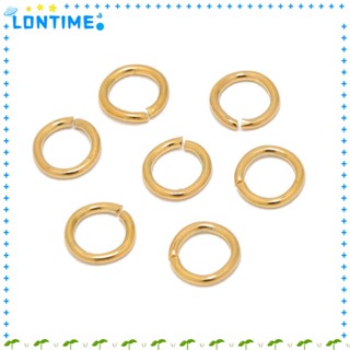 Lontime แหวนจั้มพ์เปิด สเตนเลส สีทอง 8 มม. สําหรับทําเครื่องประดับ สร้อยข้อมือ ผู้หญิง 200 ชิ้น