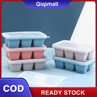 [ลดล้างสต๊อก] 6 Grids Food Grade Silicone Ice Cube Mold Flexible DIY Square Ice Cube ice Tray &amp;#39;QIQI