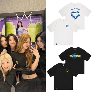 เสื้อยืดลําลอง ผ้าฝ้าย แขนสั้น คอกลม พิมพ์ลาย Kpop ITZY KILL MY DOUBT YEJI Lia RYUJIN CHAERYEONG YUNA สไตล์ฮิปฮอป สําหรับผู้ชาย และผู้หญิง