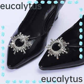 Eucalytus1 คลิปหัวเข็มขัด ประดับพลอยเทียม อุปกรณ์เสริม สําหรับรองเท้าส้นสูง งานแต่งงาน 2 ชิ้น