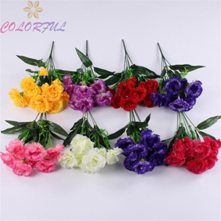 【COLORFUL】Elegant and Realistic 10 Head Carnation Artificial Flowers for Sheds and Gardens