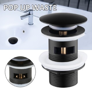 1pc New Black Zinc Alloy POP UP Waste Waste Valve Sink With Overflow Plug