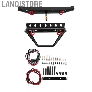 Lanqistore RC Crawler Bumper Black Front and Rear Bumper with Winch Mount Shackles  Lights for Axial SCX10 90046 SCX10 III AXI03007 AXI03003 5‑11V