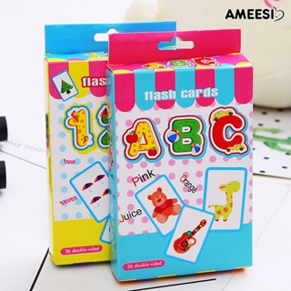 Ameesi 2 ชิ้น เด็ก ลูกโป่ง ตัวอักษรภาษาอังกฤษ ตัวเลข แฟลชการ์ด ของเล่นเพื่อการศึกษา