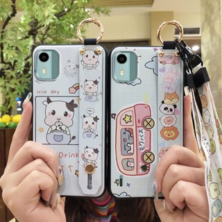 Shockproof ring Phone Case For Nokia C12/C12 Pro/C12 Plus/TA-1535 Cute Phone Holder Durable Cartoon Wrist Strap Anti-knock