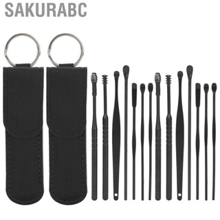 Sakurabc Ear Pick Earwax  Kit  With Bag Stainless Steel Spiral