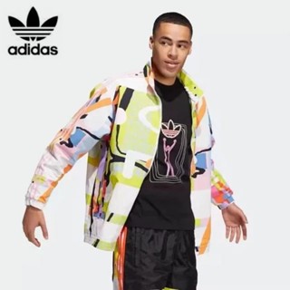 Adidas เสื้อโค้ทแจ็กเก็ต กันลม พิมพ์ลายใบโคลเวอร์ ของแท้ 100% หลากสี แฟชั่นฤดูใบไม้ผลิ ฤดูใบไม้ร่วง สําหรับผู้ชาย และผู้หญิง H43971