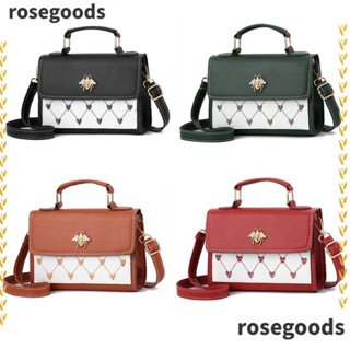 Rosegoods1 กระเป๋าสะพายไหล่ หนัง PU ความจุขนาดใหญ่ แบบพกพา สําหรับผู้หญิง