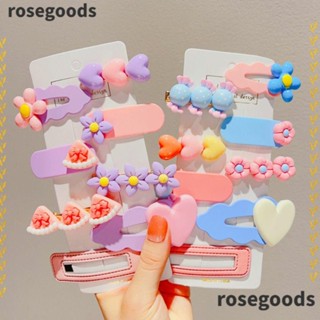 Rosegoods1 กิ๊บติดผม ด้านข้าง สีแคนดี้ น่ารัก สําหรับเด็กผู้หญิง 8 ชิ้น