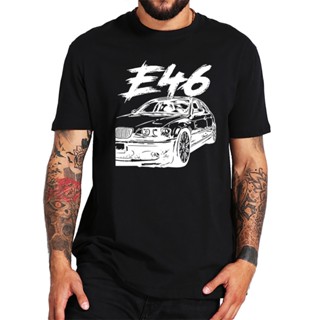 E46 เสื้อยืด ผ้าฝ้าย แบบนิ่ม พิมพ์ลายรถยนต์ สไตล์ฮาราจูกุ คุณภาพสูง เหมาะกับฤดูร้อน สําหรับผู้ชาย และผู้หญิง