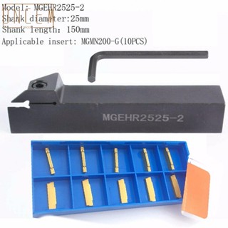 【ONCEMOREAGAIN】For MGEHR2525-2 2mm Wide Boring Bar Holder Grooving Cutting Tools + For MGMN200