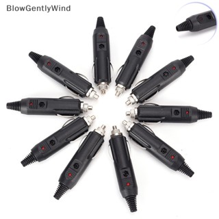 Blowgentlywind ปลั๊กซ็อกเก็ตเชื่อมต่อรถยนต์ 12V ตัวผู้ พร้อมฟิวส์ไฟ LED สีแดง 5 ชิ้น ต่อชุด