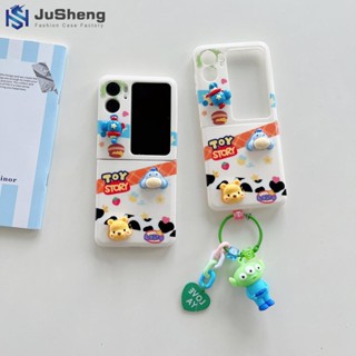 Jusheng เคสโทรศัพท์มือถือ แบบฝาพับ ลายการ์ตูน พร้อมจี้ห้อย สําหรับ OPPO Find N2