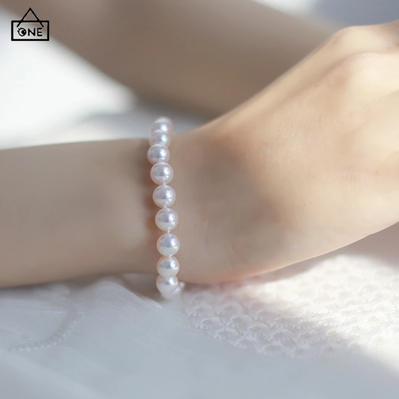 สร้อยข้อมือลูกปัดมุก 8mm แฟชั่นสไตล์เกาหลี thumbnail 4