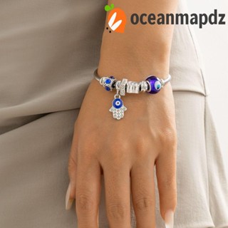 Oceanmapdz สร้อยข้อมือ ชุบเงิน ดาวห้าแฉก ดวงจันทร์ สร้างสรรค์ DIY เปิดปรับได้ ผู้หญิง