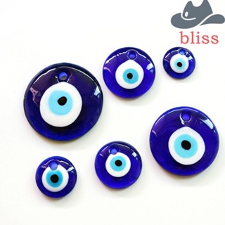 Bliss จี้ลูกปัด ตาชั่วร้ายนําโชค ทรงกลม สีฟ้า สไตล์พังก์ ฮิปฮอป คลาสสิก DIY