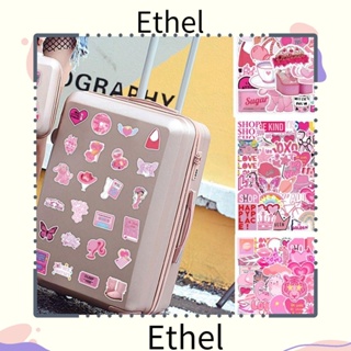 Ethel1 สติกเกอร์ ลายการ์ตูนกราฟฟิตี้น่ารัก กันน้ํา สีชมพู สําหรับตกแต่งขวดเครื่องดื่ม รถยนต์ DIY