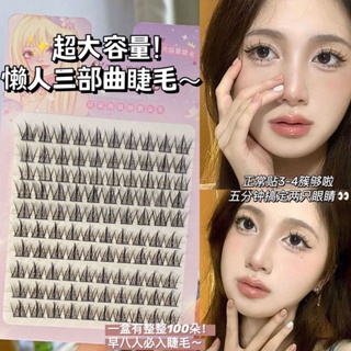 Lazy man trilogy eyelash book! Super large capacity 10 rows of daily natural comics eye false eyelashes single cluster novice