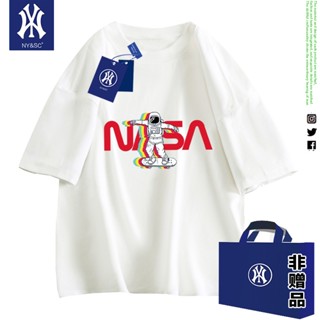 【พร้อมส่ง】NY เสื้อยืดแขนสั้น ผ้าฝ้าย ทรงหลวม สไตล์อเมริกัน เหมาะกับฤดูร้อน สําหรับผู้ชาย