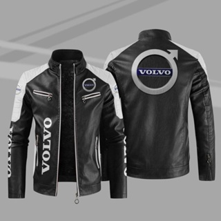 เสื้อแจ็กเก็ตหนัง แขนยาว กันฝน กันลม ลายโลโก้ Volvo XC60 XC90 S60 S90