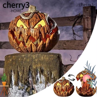 Cherry3 โคมไฟฟักทองยาง ขยายได้ รูปดวงตา น่ากลัว สําหรับตกแต่งปาร์ตี้ฮาโลวีน