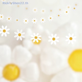 Ricktyshen แบนเนอร์กระดาษ ลายดอกเดซี่ สีขาว สไตล์โบโฮ สําหรับตกแต่งปาร์ตี้ ในร่ม