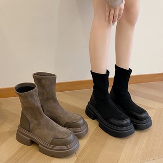 SINCE THEN  แฟชั่นรองเท้า บูท รองเท้าบูทยาว ไซส์ใหญ่ รองเท้า boots  Chic รุ่นใหม่ Unique ins B94F0QE 37Z230910