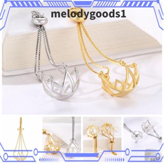 Melodygoods1 จี้ลูกปัดหิน สีทอง เปลี่ยนได้ สําหรับทําเครื่องประดับ สร้อยคอ สีเงิน