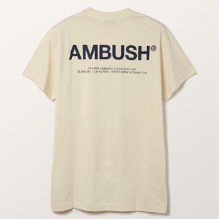 พร้อมส่ง เสื้อยืดแขนสั้น พิมพ์ลายโลโก้ตัวอักษร AMBUSH สําหรับผู้ชาย และผู้หญิง