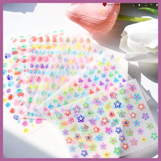 5d New Technology Gel Drop Nail Art Sticker Thin Toughสามมิติ Fresh Flower Jelly Nail Sticker Jewelry COD