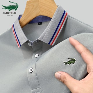 เสื้อโปโลแขนสั้น คอปก ปักลายหนังจระเข้ ทรงหลวม แฟชั่นฤดูร้อน สําหรับผู้ชาย