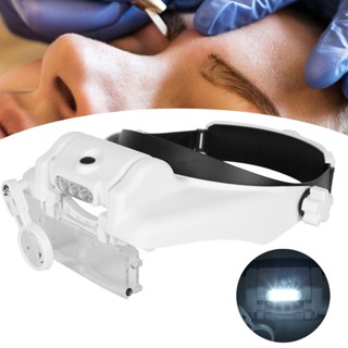 Yagami Stitch แว่นขยายหมวกกันน็อค LED Tattoo Beauty คาดศีรษะปรับได้แว่นขยาย Loupe หัว