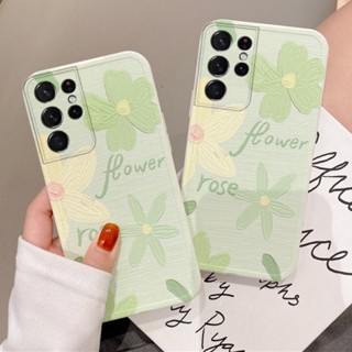 เคสโทรศัพท์มือถือ แบบบางพิเศษ ลายดอกไม้ สําหรับ Samsung Galaxy S20 S21 FE S22 Ultra Plus