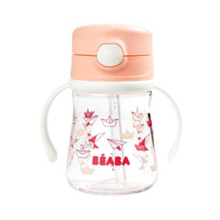 BEABA กระติกน้ำหัดดื่ม Straw cup with handles 240 ml - LIGHT PINK