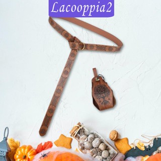 [Lacooppia2] เข็มขัดหนัง PU พร็อพคอสเพลย์ แนวเรโทร สําหรับผู้ใหญ่ ปาร์ตี้ฮาโลวีน