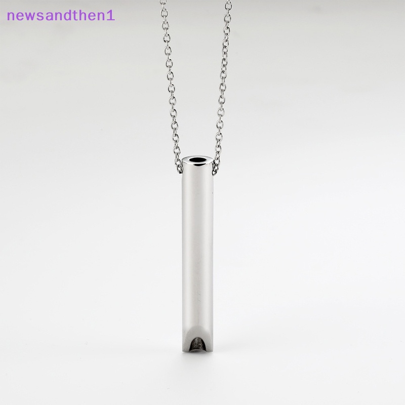 Newsandthen1 สร้อยคอนกหวีด สเตนเลส ธรรมชาติ บรรเทาความวิตกกังวล ทําสมาธิ เครื่องประดับ คลายเครียด จี้ใจจดจํา เครื่องมือหายใจลึก ดี