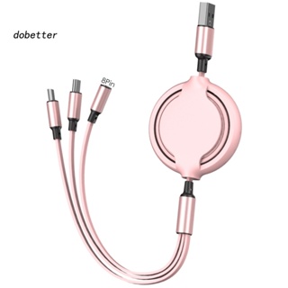 &lt;Dobetter&gt; 3 in 1 สายชาร์จ Micro USB Type-C 8Pin ซิงค์ข้อมูล 3A ชาร์จเร็ว