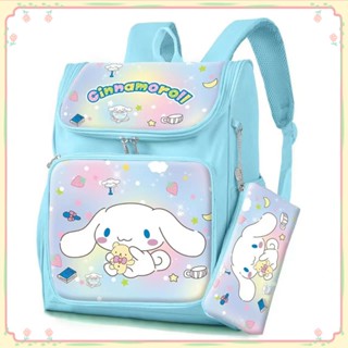 Sanrio Backpacks Kuromi White Gradient Cartoon Fabric College Student Backpack Large Capacity Pencil Case Student Backpack Kids Gift 【sunny】