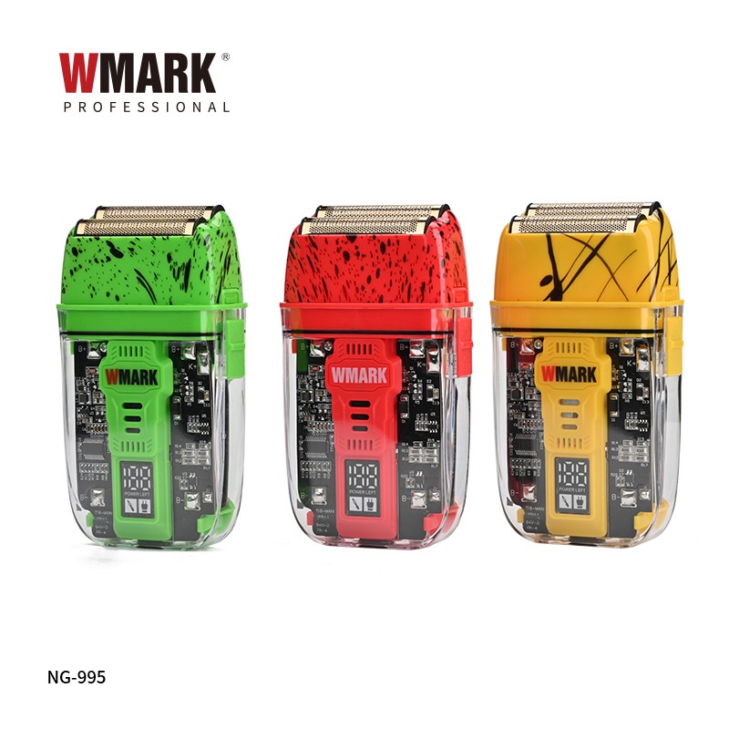 Wmark's ใหม่ NG-995 มีดโกนไฟฟ้า ชุบไทเทเนียม หัวใบมีด ลูกสูบ USB สําหรับผู้ชาย