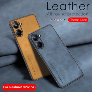 เคสโทรศัพท์มือถือหนังแกะ แบบนิ่ม ป้องกันเลนส์ กันกระแทก สําหรับ Realme 10 Pro Plus Realme10Pro Realme10 4G 5G