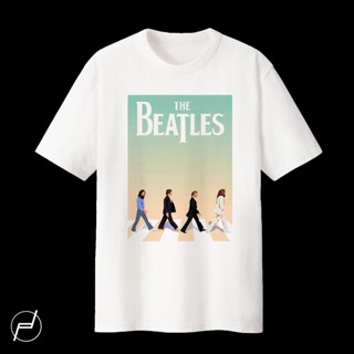 เสื้อยืดแขนสั้นXS - 5XL THE BEATLES BAND 100% COTTON T-SHIRT GILDAN UNISEX GRAPHIC PRINTEDS-5XL