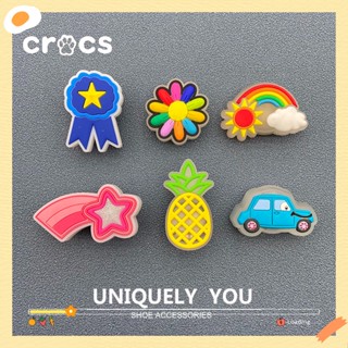 จิ๊บติดรองเท้า Crocs jibbitz แบบมีไฟ LED ลายดอกไม้ เครื่องประดับแฟชั่น DIY