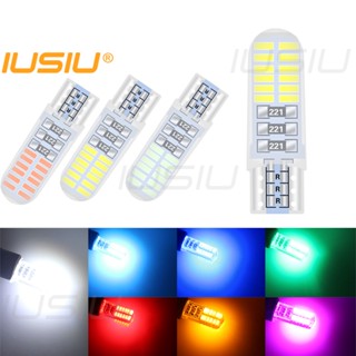 Iusiu T10 W5W ไฟสัญญาณ LED 24 ดวง 12V ซิลิโคนเจล สําหรับติดด้านข้างประตูรถยนต์ รถจักรยานยนต์