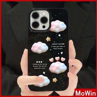 Mowin - เข้ากันได้สำหรับ เคสไอโฟน เคสไอโฟน11 เคส iphone 11 สำหรับ iPhone 14 Pro Max เคส iPhone สีดำเงา TPU เคสอ่อนกันกระแทกป้องกันกล้องน่ารักเมฆสีชมพูเข้ากันได้กับ iPhone 13 Pro max 12 Pro Max 11 xr xs max 7Plus 8Plus