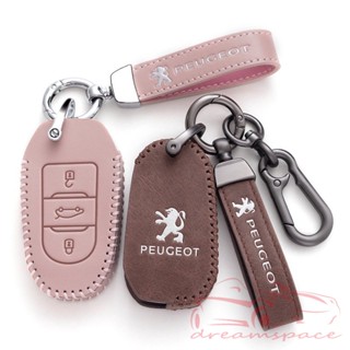 เคสกุญแจรถยนต์ หนังแท้ พร้อมเชือกคล้อง สําหรับ Peugeot