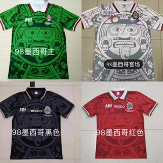 เสื้อกีฬาแขนสั้น ลายทีมชาติฟุตบอล Mexico 98 ทีมเหย้า เรโทร ไซซ์ S-XXL AAA