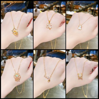 [พร้อมส่ง] ใหม่ สร้อยคอโซ่อัจฉริยะ จี้ 18K สไตล์เกาหลี ระดับไฮเอนด์ ไม่จางหาย สําหรับผู้ชาย และผู้หญิง 2023