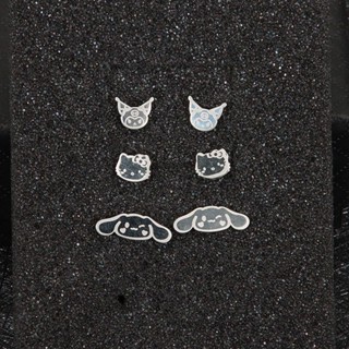 Mini Simple Colorless Cute Metal Earnails Earrings Girl Cartoon Coolommy Kitty Jade Gui Dog Big Ear Dog Earrings